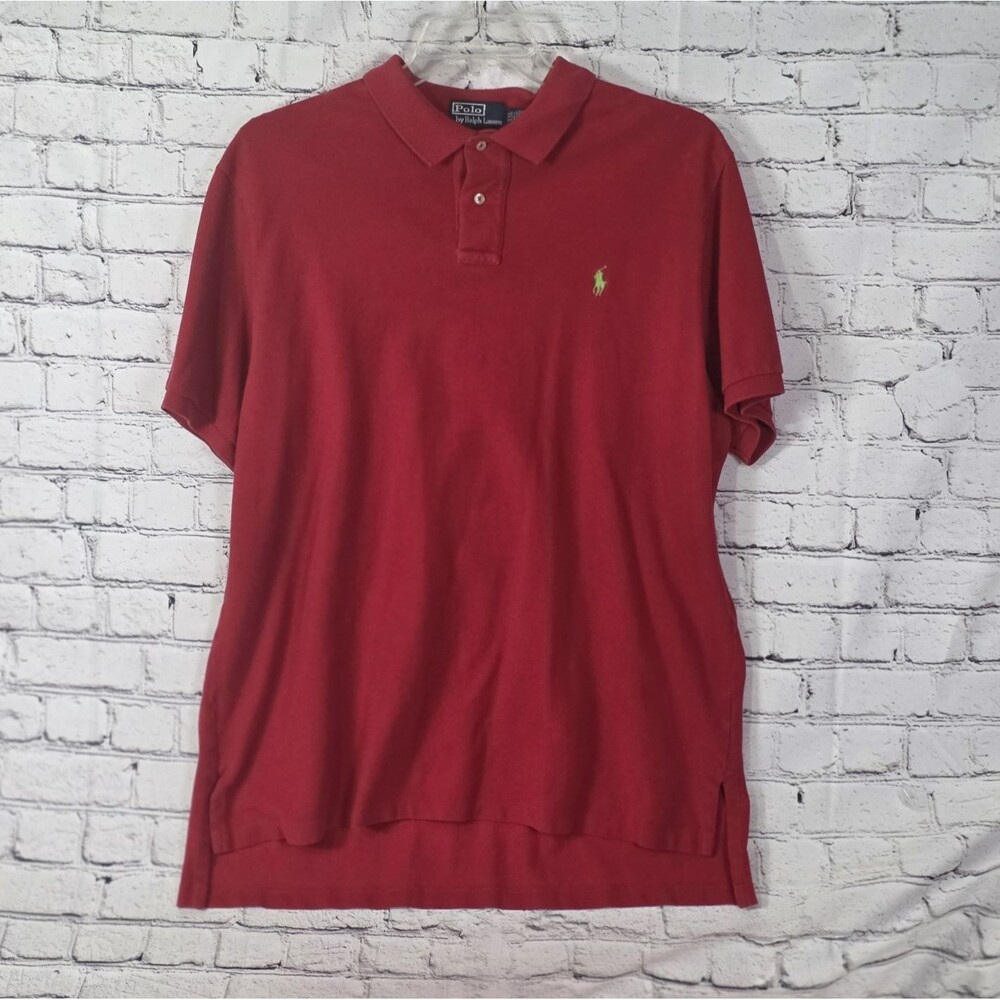 Polo By Ralph Men's XXL Red Custom Fit Short Sleeve Shirt